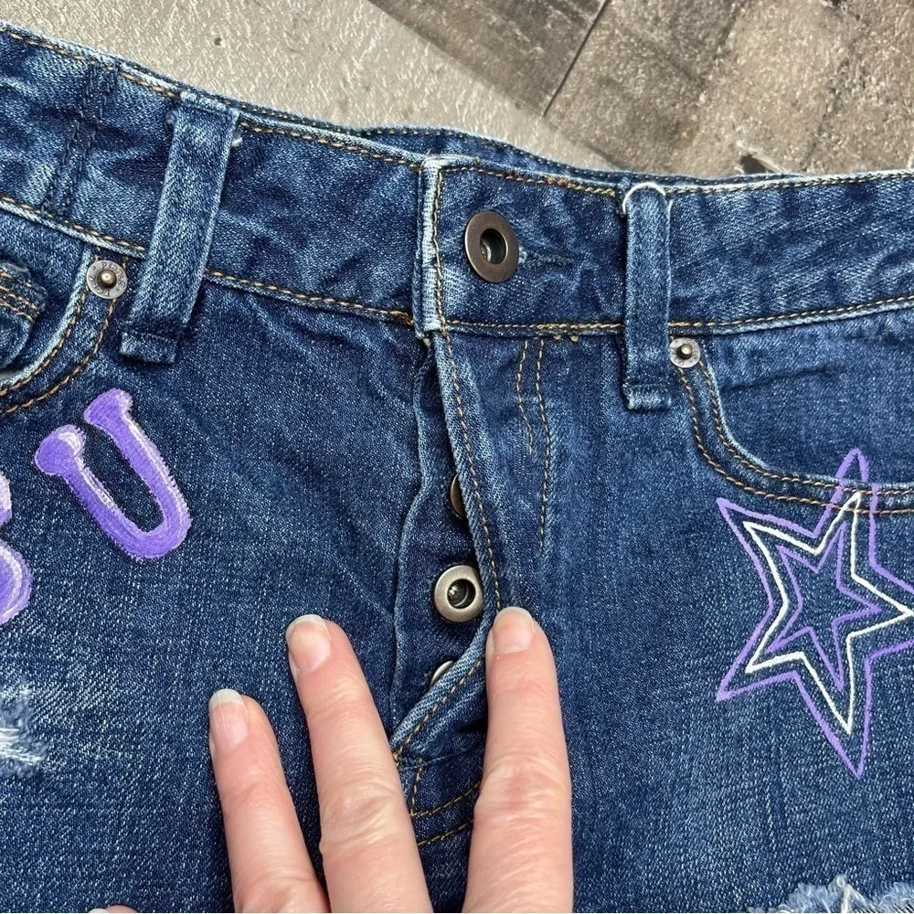 Free People KSU Themed Denim Shorts size 25